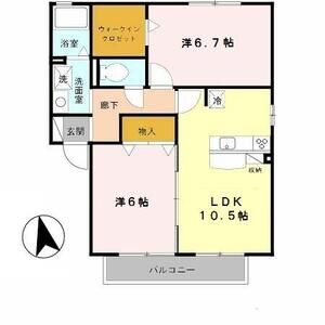 2LDK 間取り図