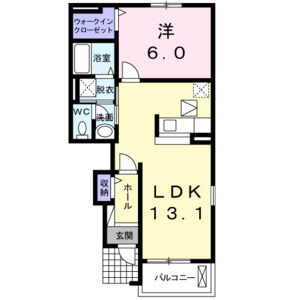 1LDK 間取り図