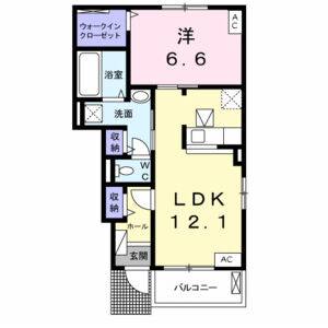 1LDK 間取り図