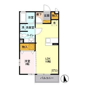 1LDK 間取り図