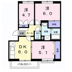 3DK 間取り図