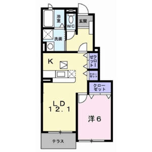 1LDK 間取り図