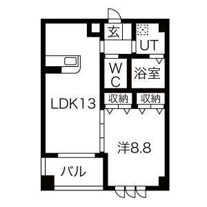 1LDK 間取り図