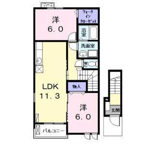 2LDK 間取り図