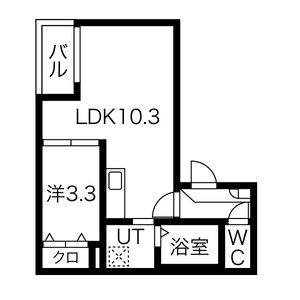 1LDK 間取り図
