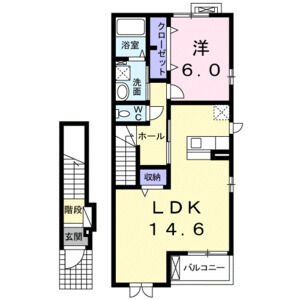 1LDK 間取り図