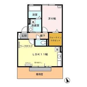 1LDK 間取り図