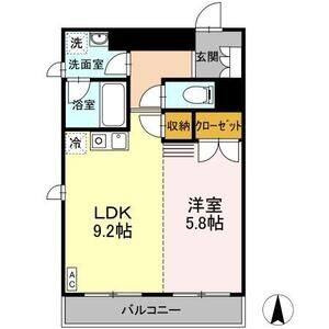 1LDK 間取り図