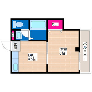 1DK 間取り図