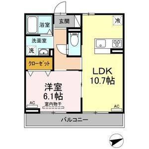 1LDK 間取り図