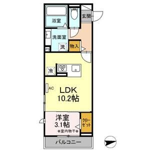 1LDK 間取り図