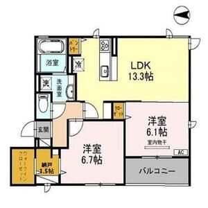 2LDK 間取り図
