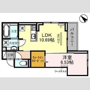 1LDK 間取り図