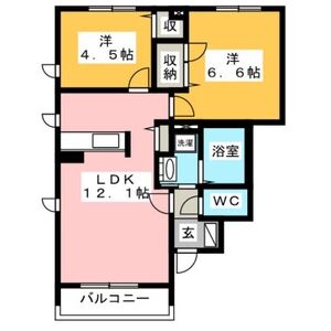 2LDK 間取り図