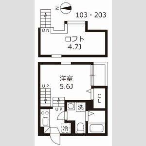 1K 間取り図