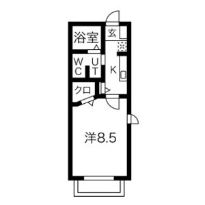 1K 間取り図