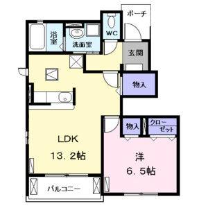 1LDK 間取り図