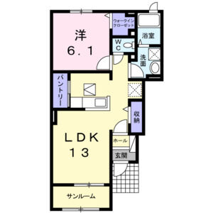 1LDK 間取り図