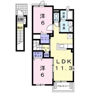 2LDK 間取り図