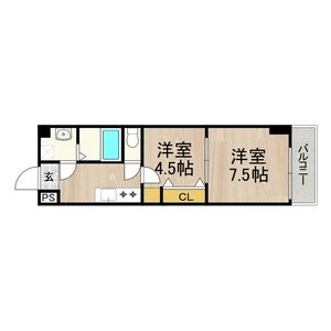 1DK 間取り図