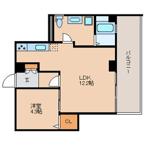 1LDK 間取り図