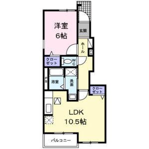 1LDK 間取り図