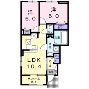 2LDK 間取り図