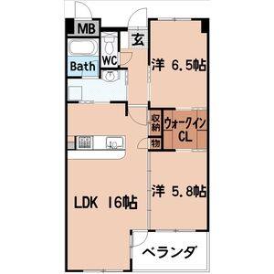 2LDK 間取り図