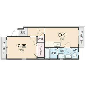 1DK 間取り図