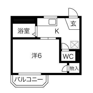 1K 間取り図