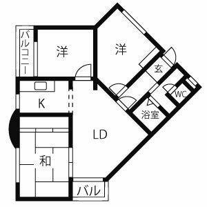 2LDK 間取り図