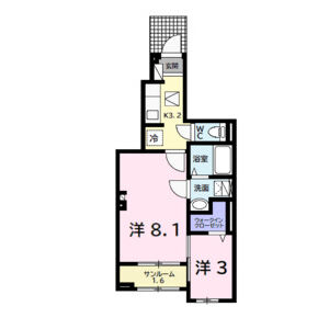 1K 間取り図