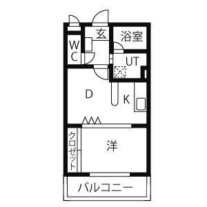 1LDK 間取り図