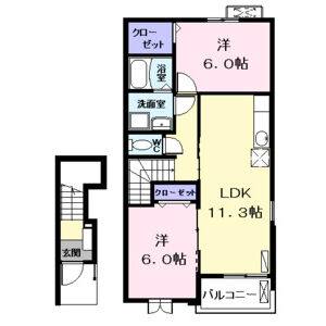 2LDK 間取り図