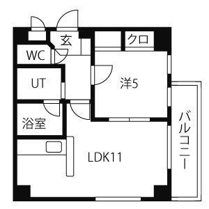 1LDK 間取り図