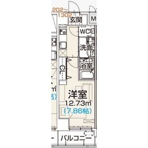 1K 間取り図