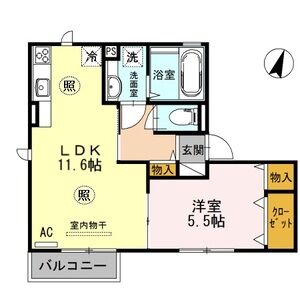 1LDK 間取り図