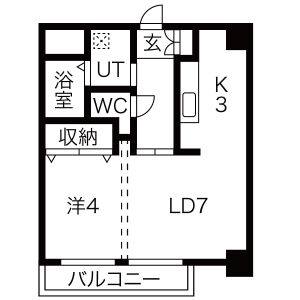 1LDK 間取り図