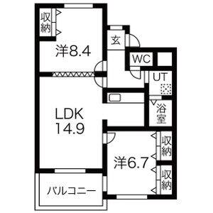 2LDK 間取り図