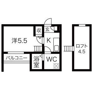 1K 間取り図