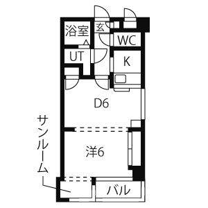 1DK 間取り図
