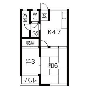 2DK 間取り図