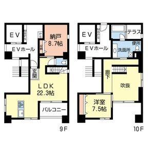1SLDK 間取り図