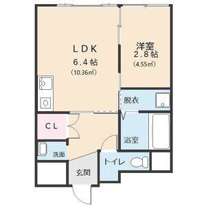 1LDK 間取り図