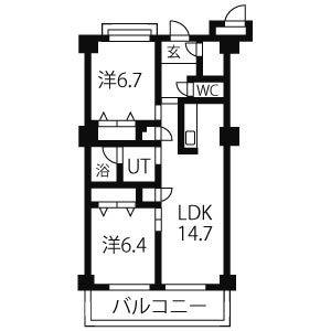 2LDK 間取り図