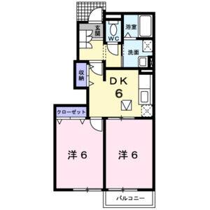 2DK 間取り図