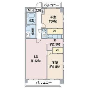 2LDK 間取り図
