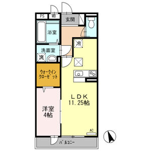 1LDK 間取り図