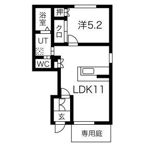 1LDK 間取り図