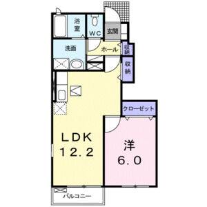 1LDK 間取り図